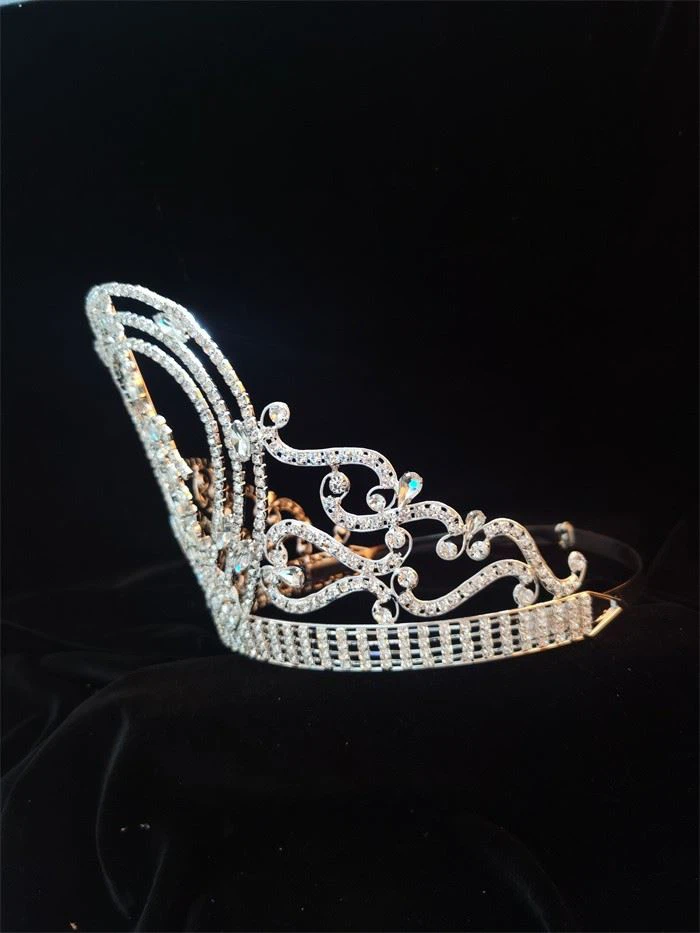 Wholesale Miss World Beauty Pageant Crown Custom Silver Tiaras And Crowns in Crystals